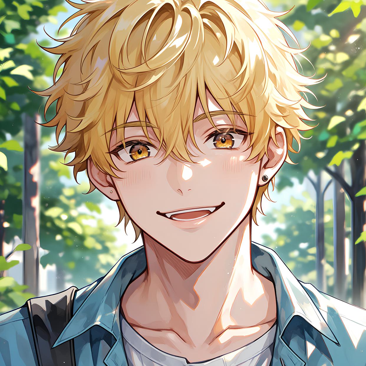 漫画风金发帅哥头像，独特的魅力！