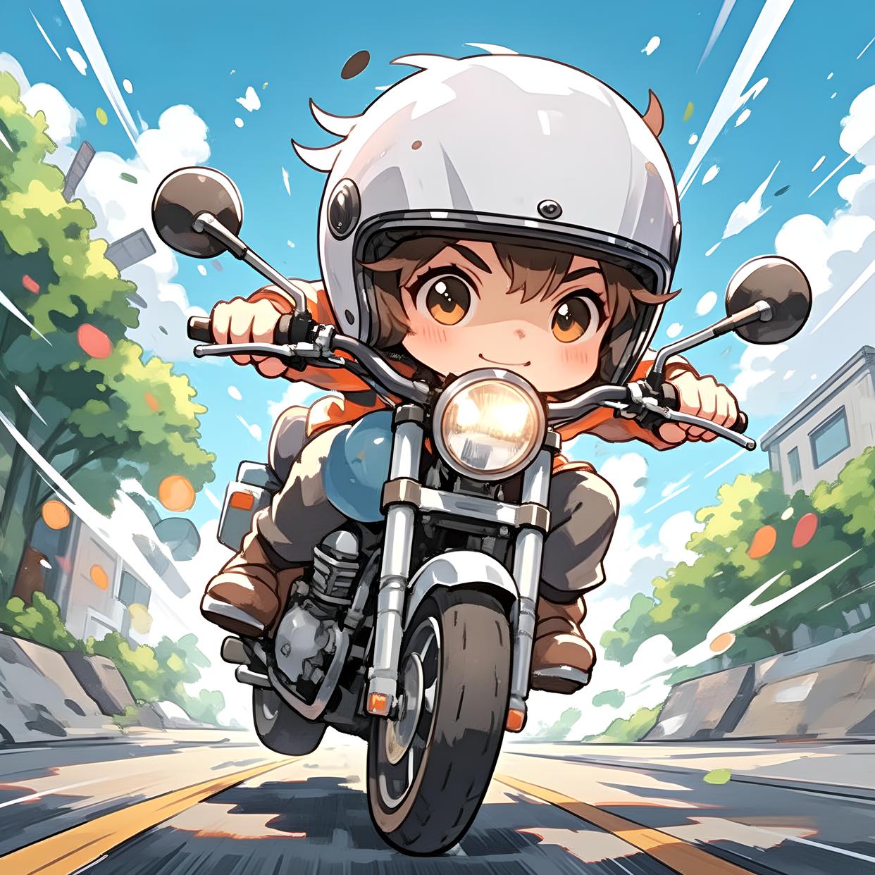 骑电动车卡通头像