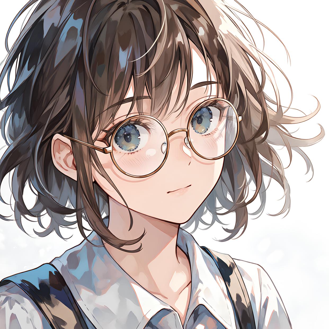 非主流戴眼镜女生头像，独特魅力